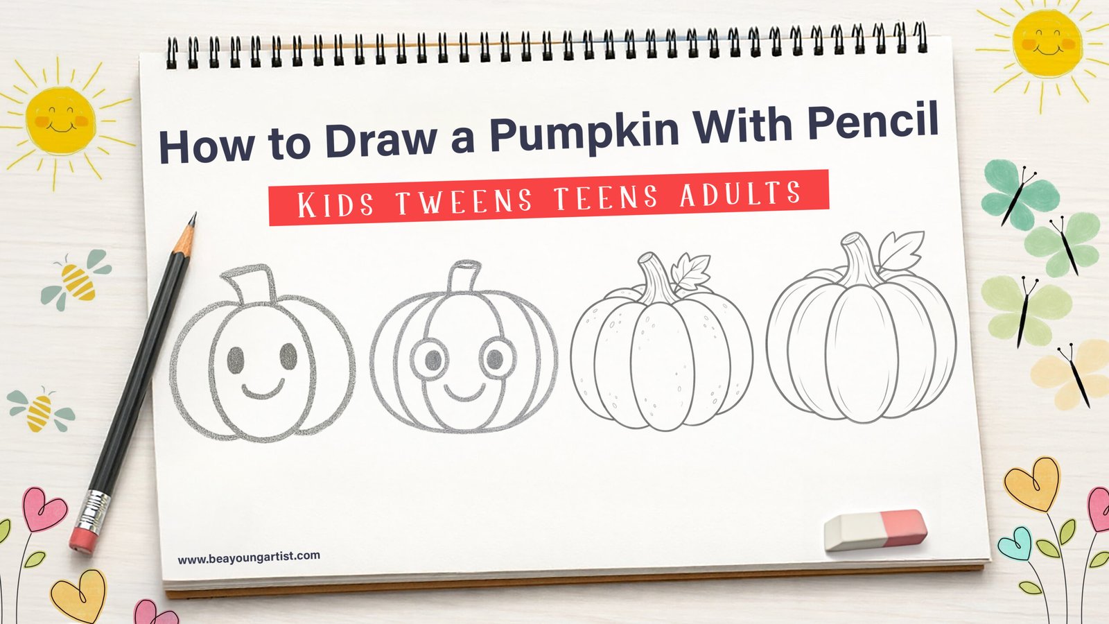 How to Draw Pumpkin With Pencil Feature Image