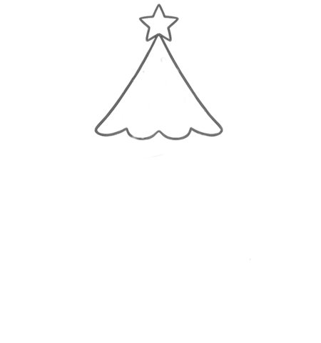 How to Draw a Christmas Tree for Adults Step 01