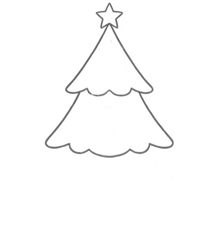 How to Draw a Christmas Tree for Adults Step 02