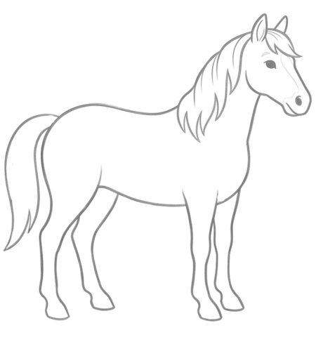 How to Draw a Horse for Adults Step 05