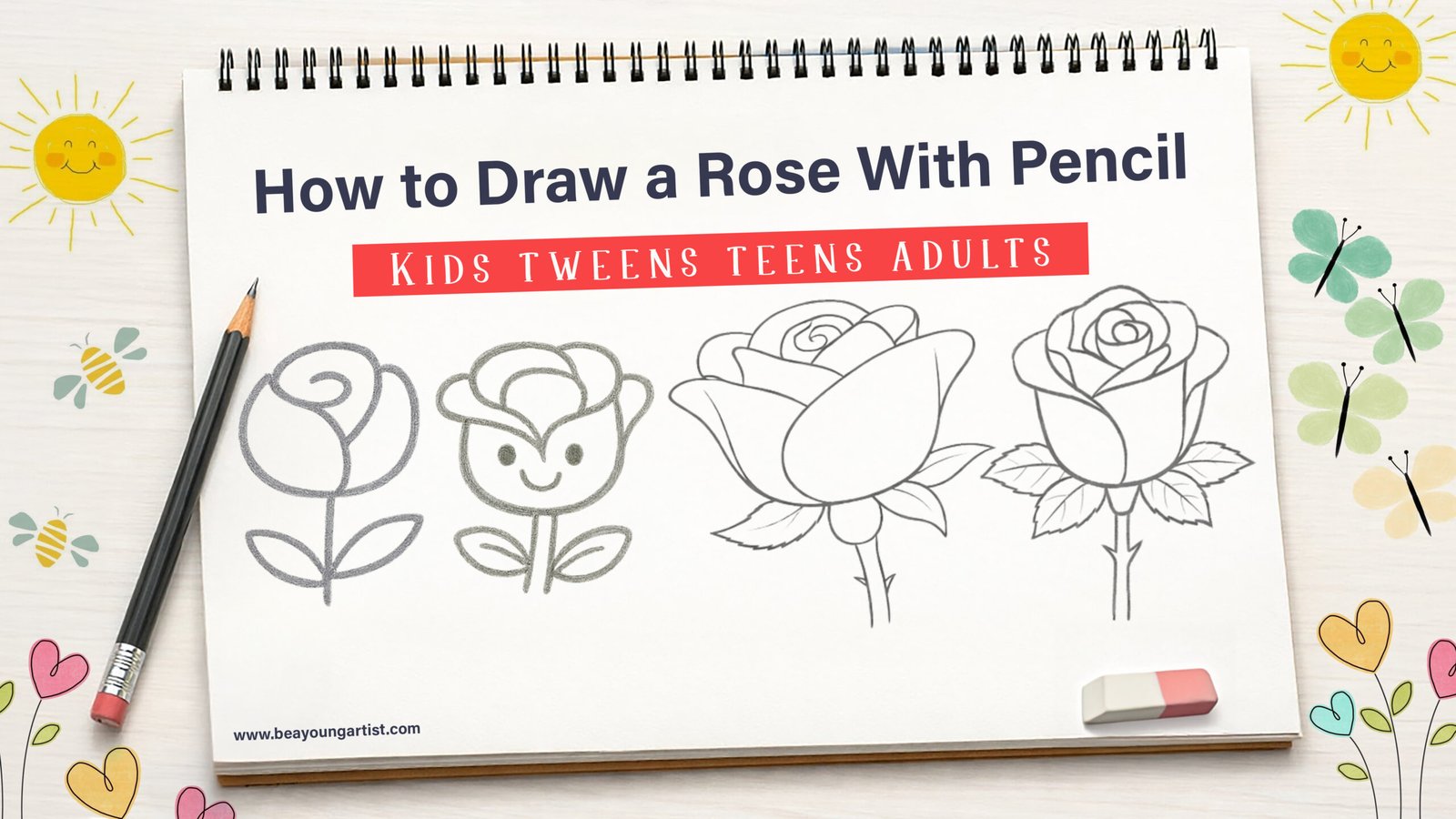 How to Draw a Rose With Pencil Feature Image
