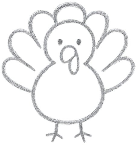 How to Draw a Turkey for Kids Step 06