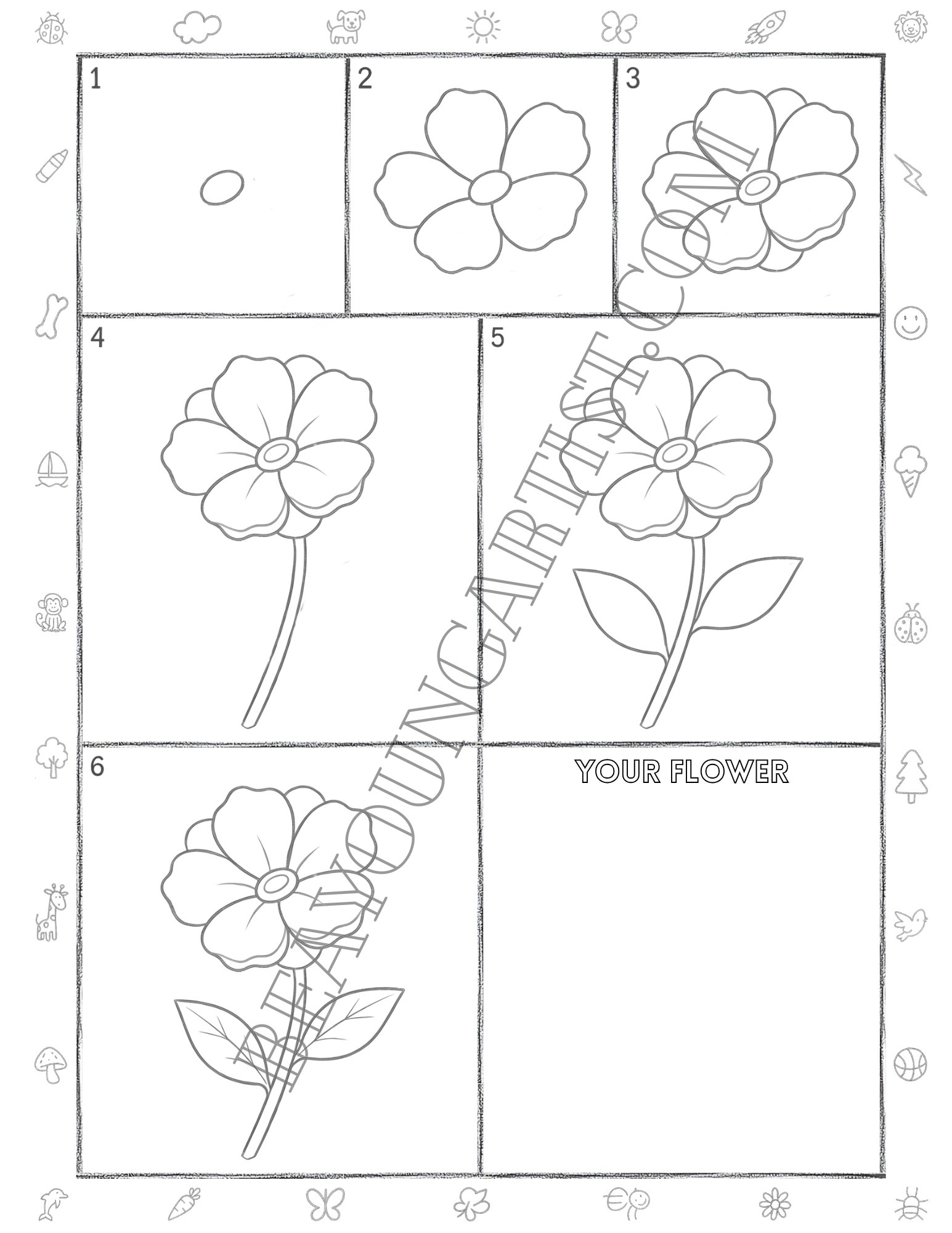 Adults Flower Printable Full Page for Download and Practice