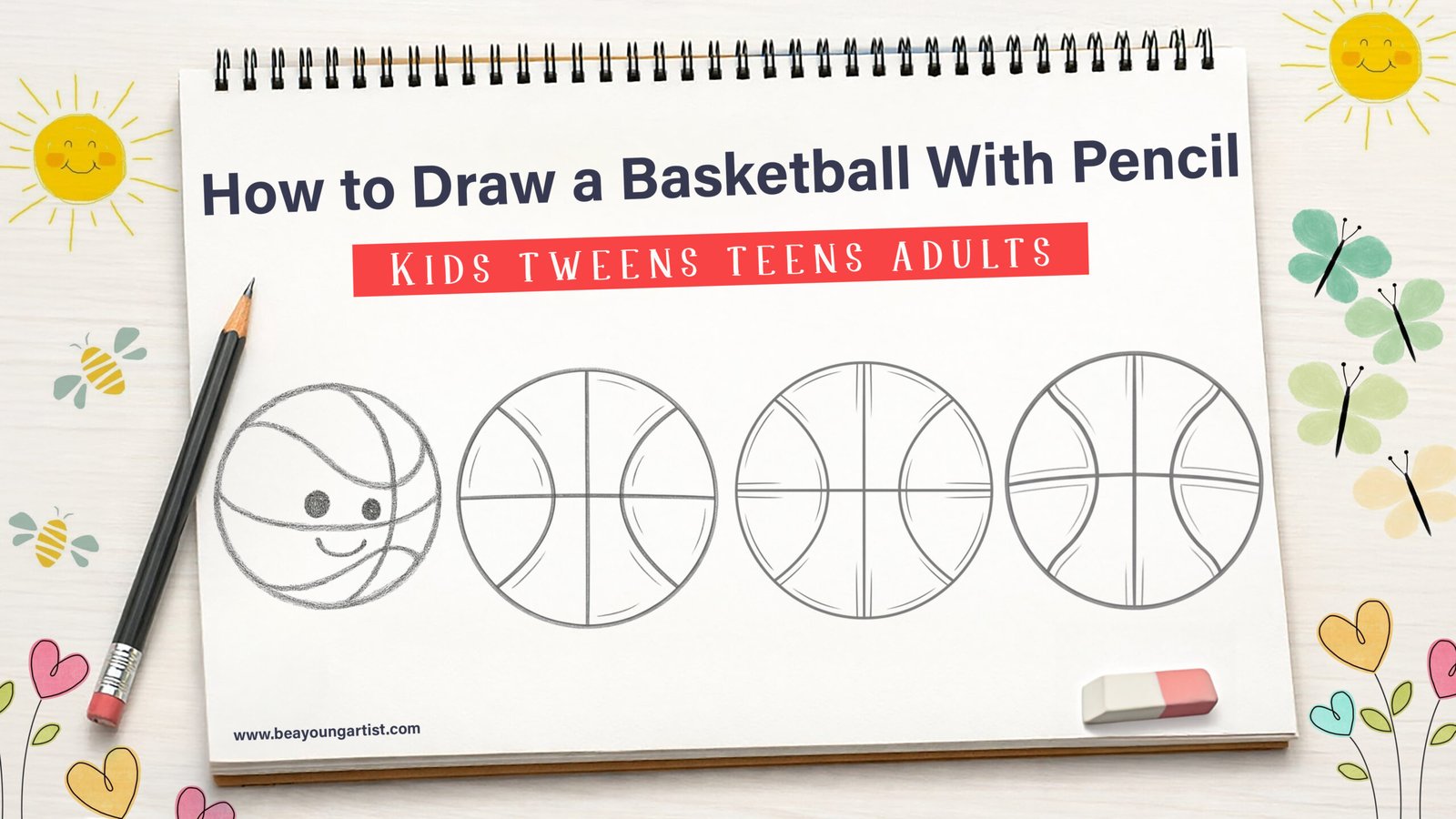 How to Draw a Basketball With Pencil Feature Image