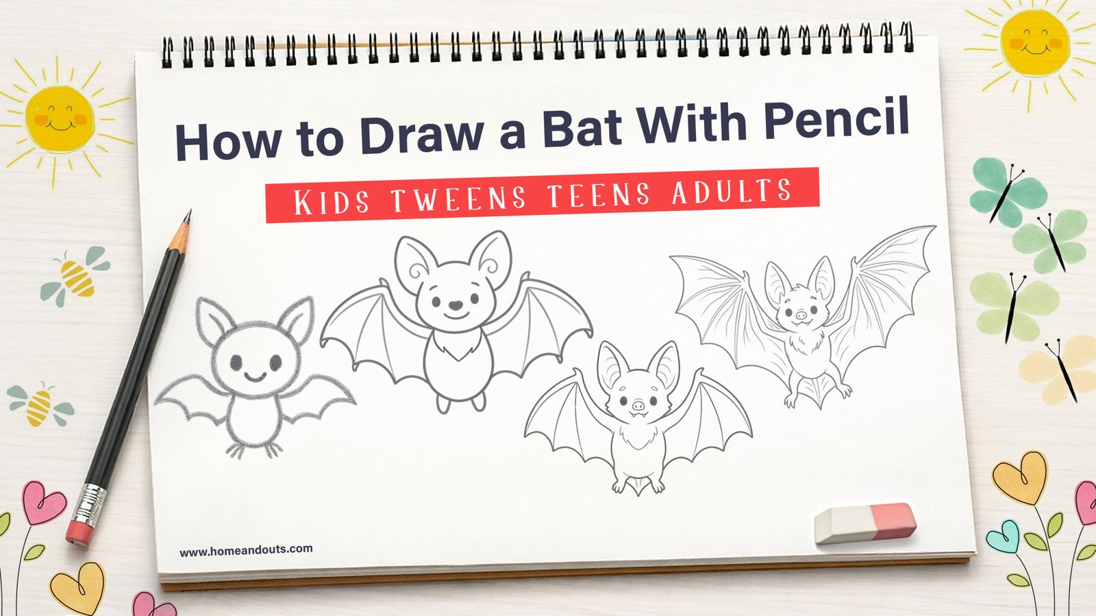How to Draw a Bat With Pencil Feature Image