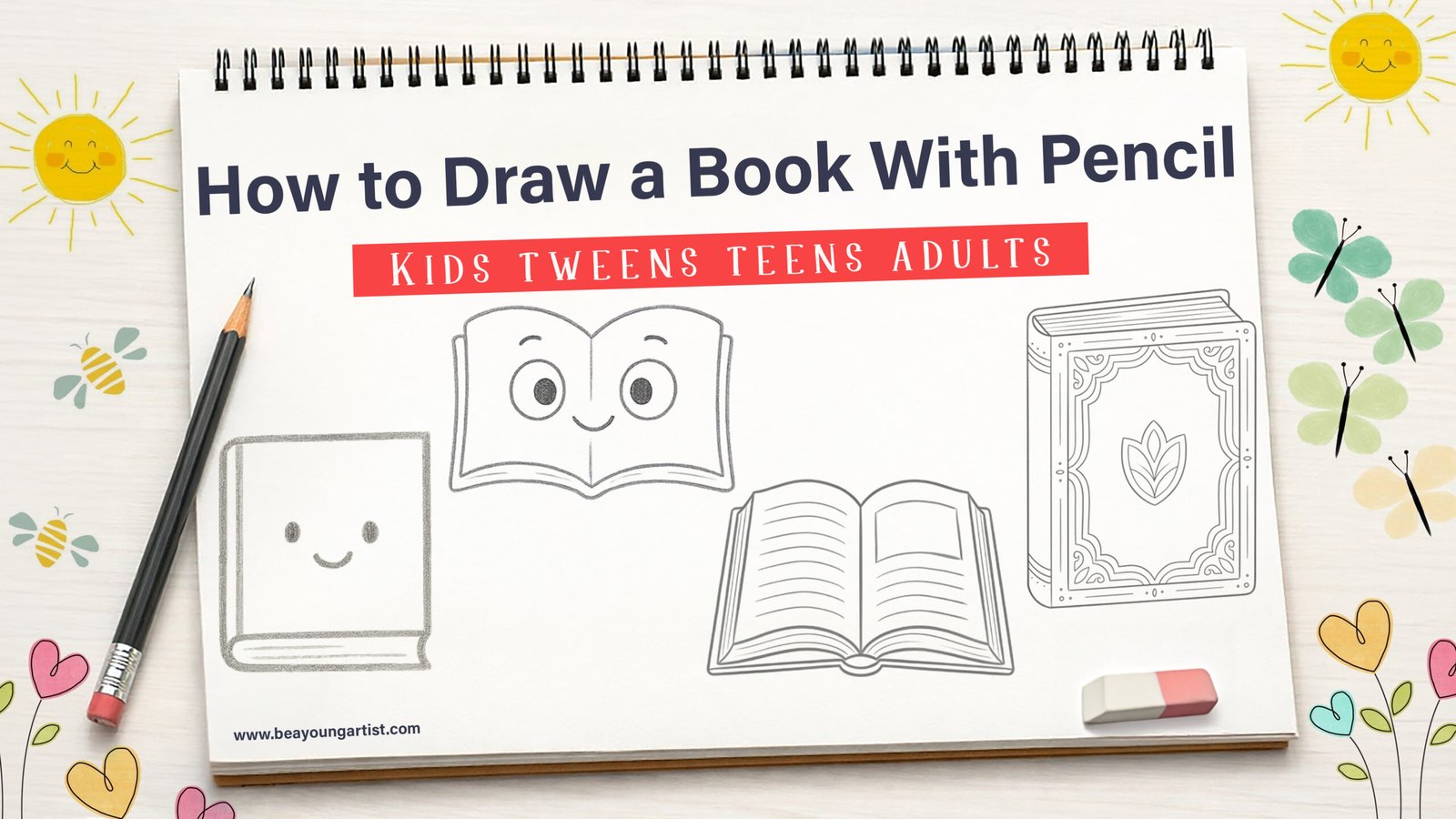 How to Draw a Book With Pencil Feature Image