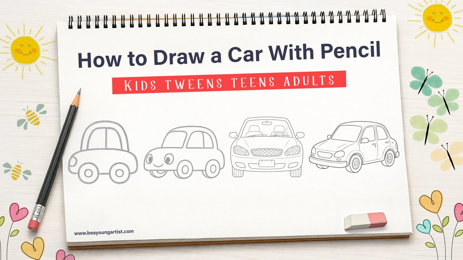 How to Draw a Car With Pencil Feature Image