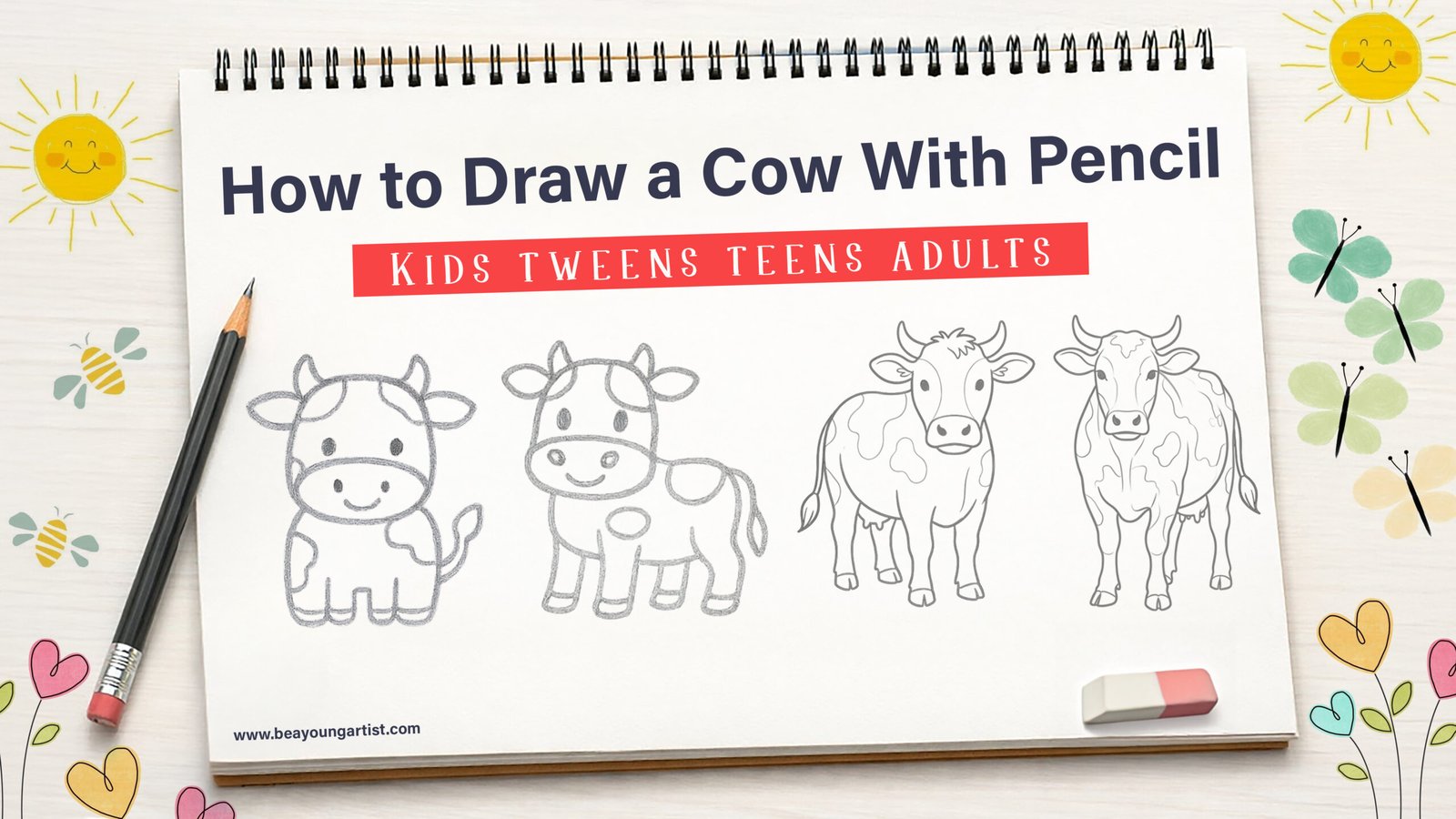 How to Draw a Cow With Pencil Feature Image