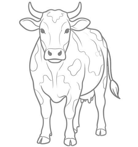 How to Draw a Cow for Adults Step 06