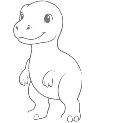 How to Draw a Dinosaur for Adults Step 03