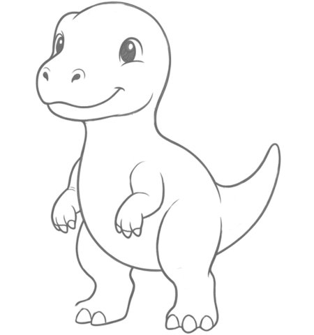 How to Draw a Dinosaur for Adults Step 04