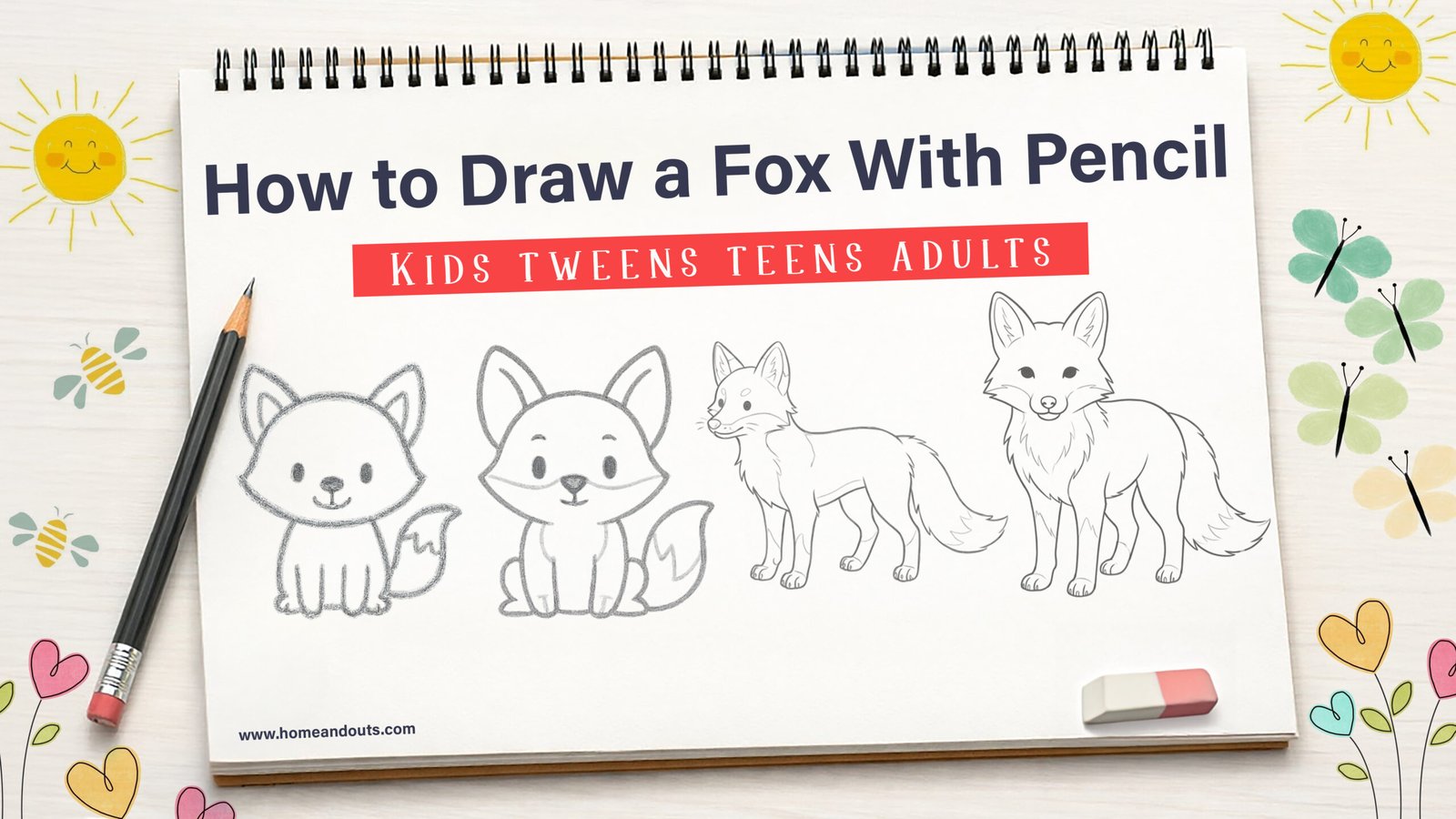 How to Draw a Fox With Pencil Feature Image
