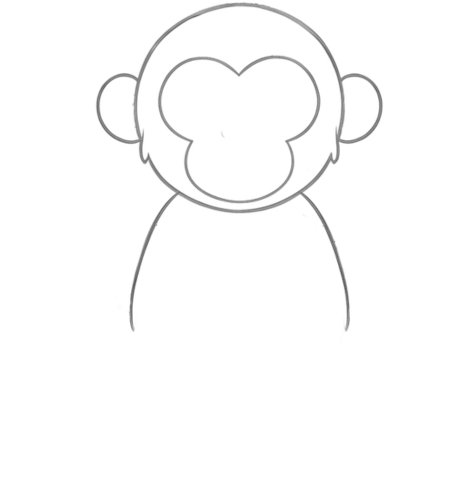 How to Draw a Monkey for Adults Step 02