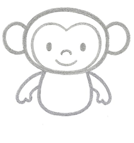How to Draw a Monkey for Kids Step 04