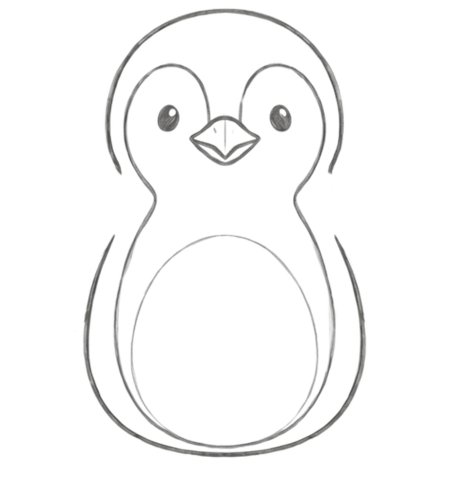 How to Draw a Penguin for Teens Step 04