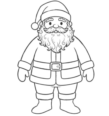 How to Draw a Santa for Adults Step 04