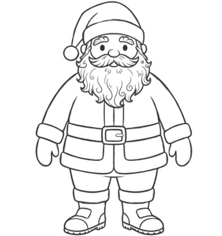 How to Draw a Santa for Adults Step 05