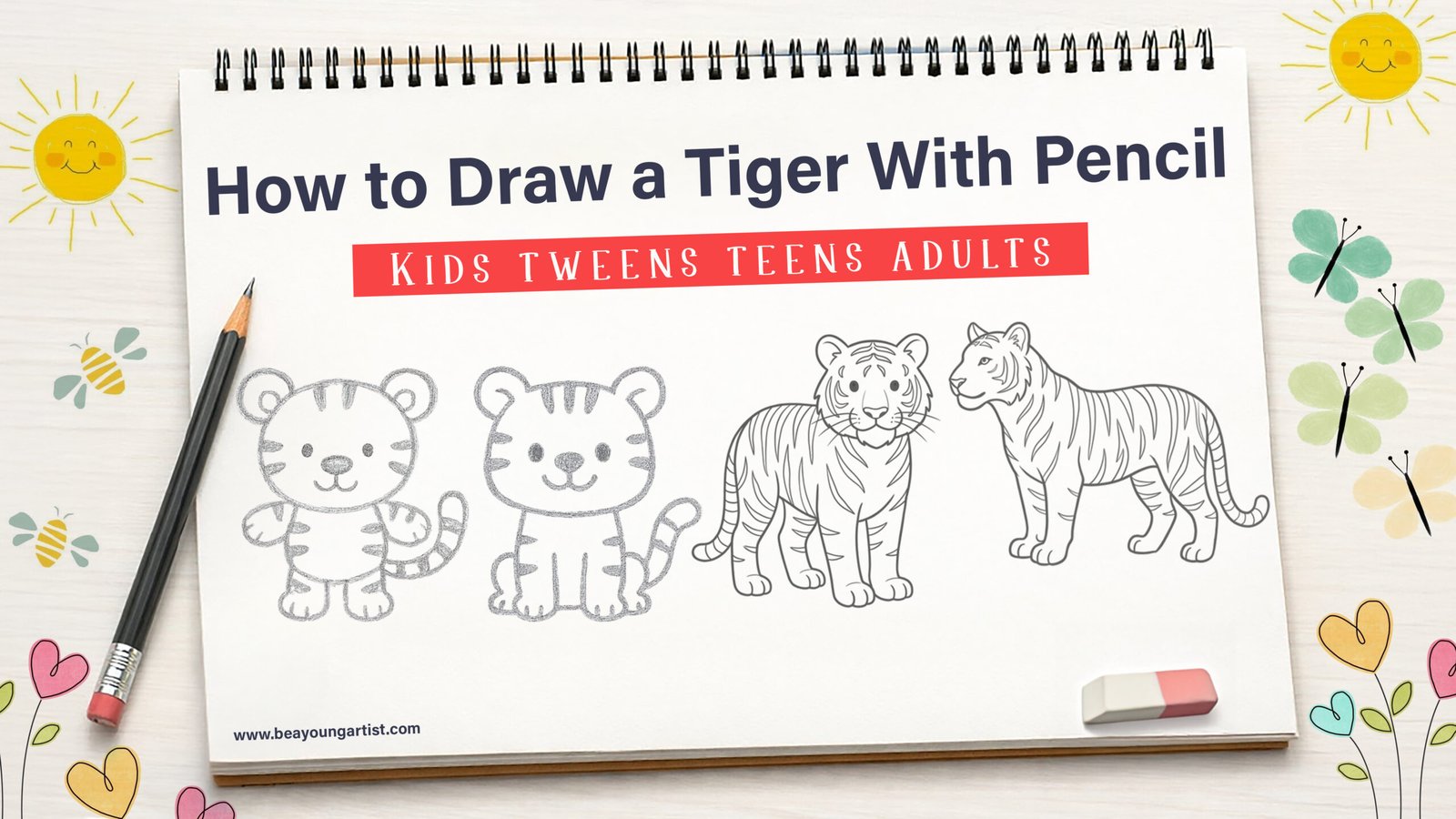 How to Draw a Tiger With Pencil Feature Image