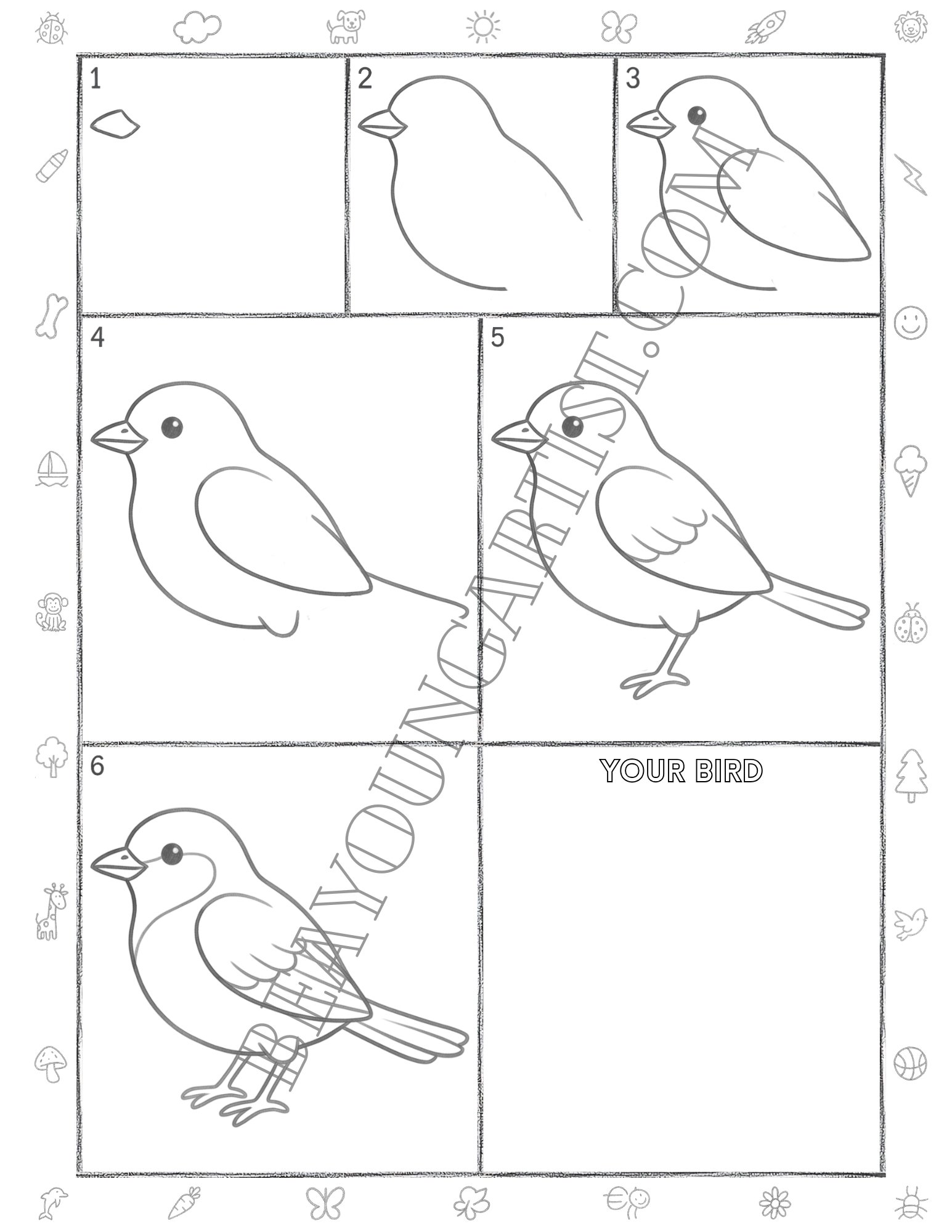 Teens Butterfly Printable Full Page for Download and Practice