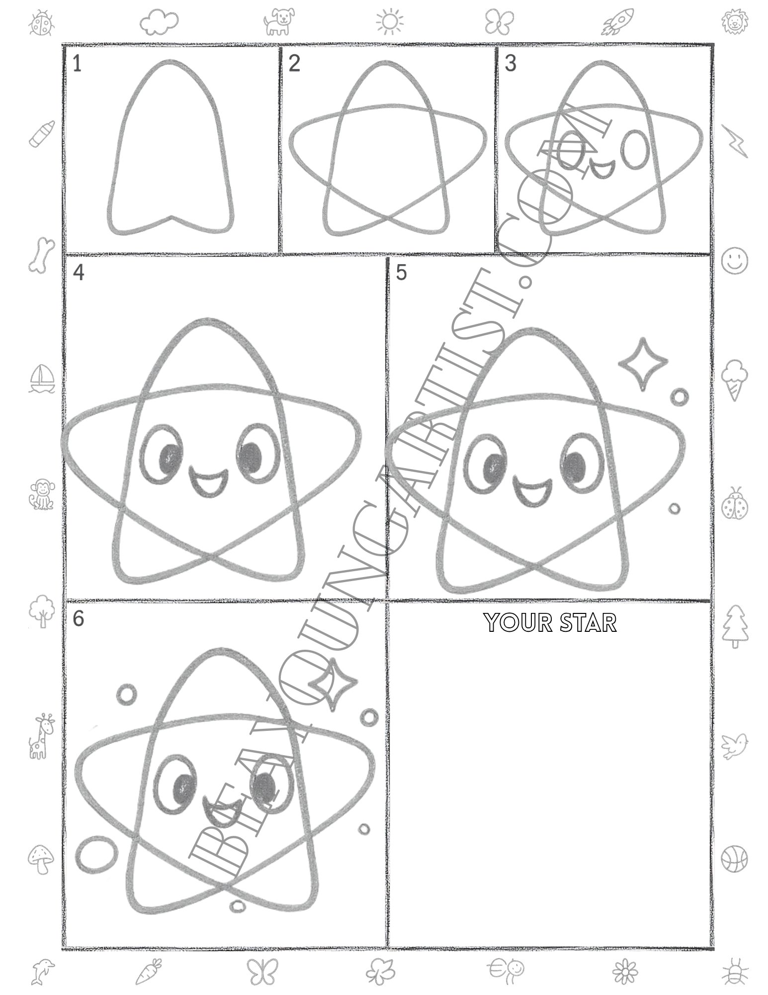 Tween Star Printable Full Page for Download and Practice
